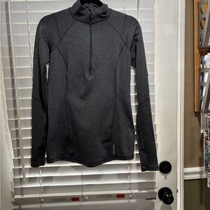 Reebok Dark Gray Quarter-Zip Pullover Running Jacket